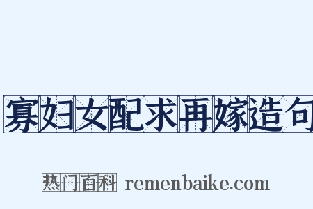 寡妇女配求再嫁造句是什么意思的图片